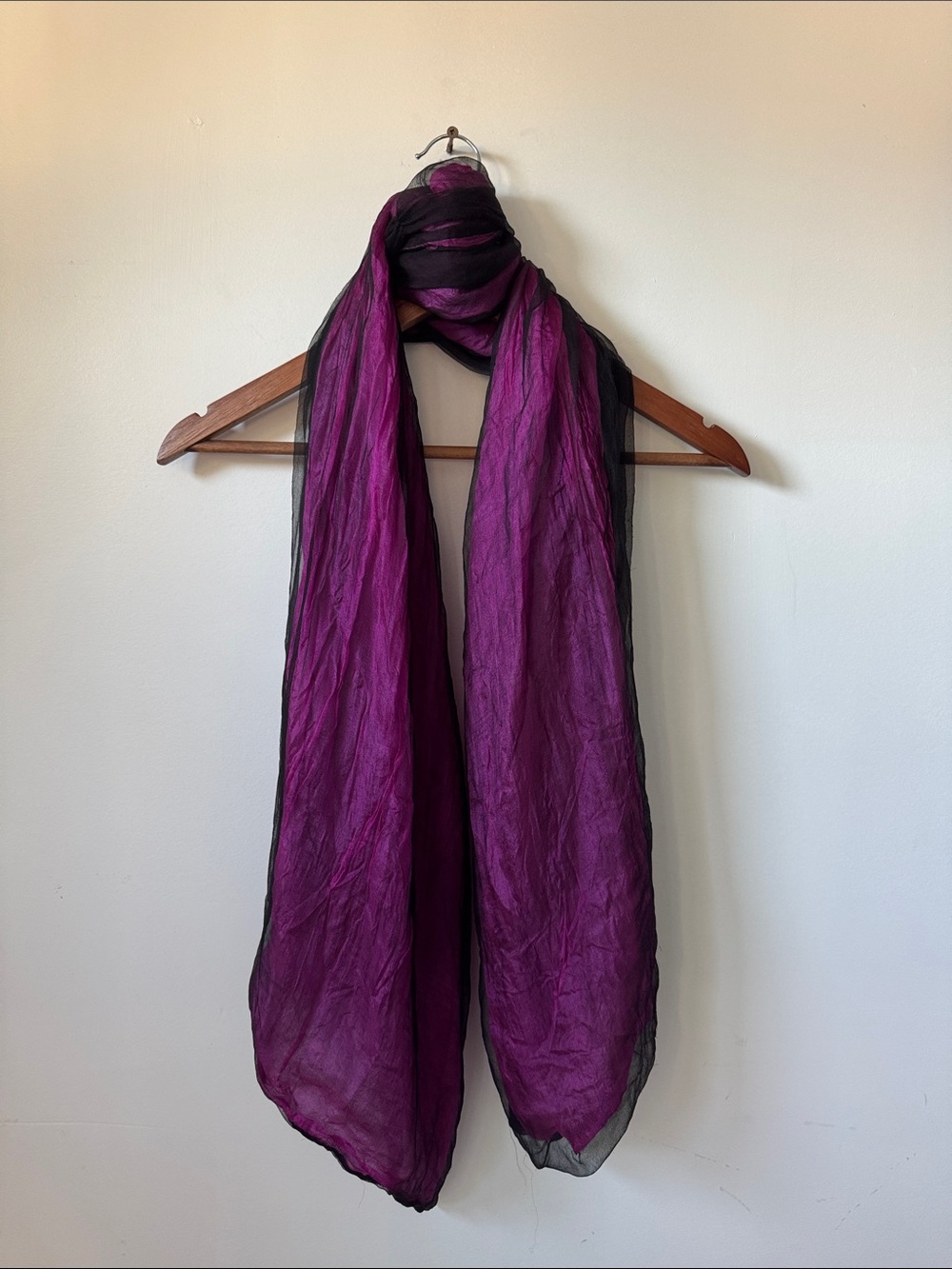 Sheer Purple and Black Lightweight Wrap Scarf